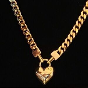 Eye Candy Gold plated Heart Pendant Chain Necklace - Women Jewelry